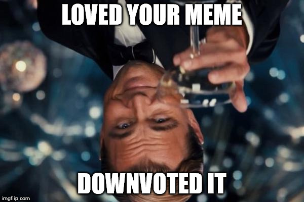 Leonardo Dicaprio Cheers Meme | LOVED YOUR MEME DOWNVOTED IT | image tagged in memes,leonardo dicaprio cheers | made w/ Imgflip meme maker