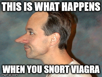 Big Nose | THIS IS WHAT HAPPENS; WHEN YOU SNORT VIAGRA | image tagged in drugs,funny,hilarious,cocaine,viagra | made w/ Imgflip meme maker