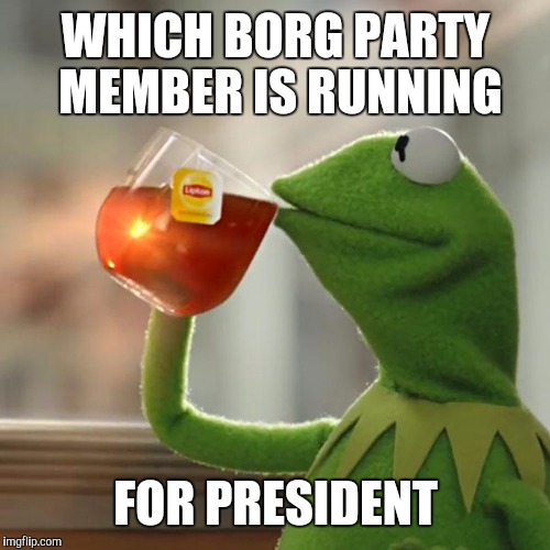 But That's None Of My Business Meme | WHICH BORG PARTY MEMBER IS RUNNING FOR PRESIDENT | image tagged in memes,but thats none of my business,kermit the frog | made w/ Imgflip meme maker