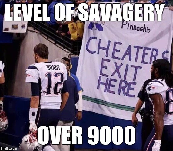Denver knows no limits | LEVEL OF SAVAGERY; OVER 9000 | image tagged in memes,funny,savage,new england patriots | made w/ Imgflip meme maker