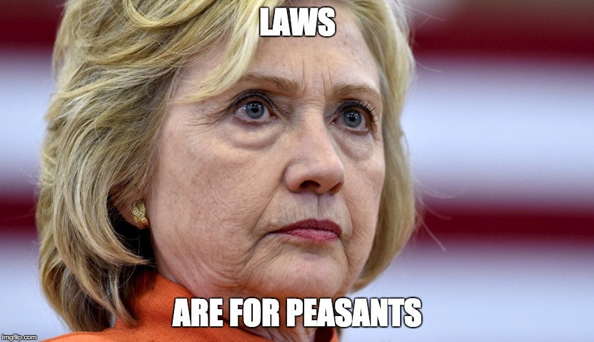 Hillary Clinton Bags | LAWS; ARE FOR PEASANTS | image tagged in hillary clinton bags | made w/ Imgflip meme maker