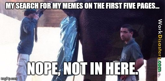 MY SEARCH FOR MY MEMES ON THE FIRST FIVE PAGES... NOPE, NOT IN HERE. | made w/ Imgflip meme maker