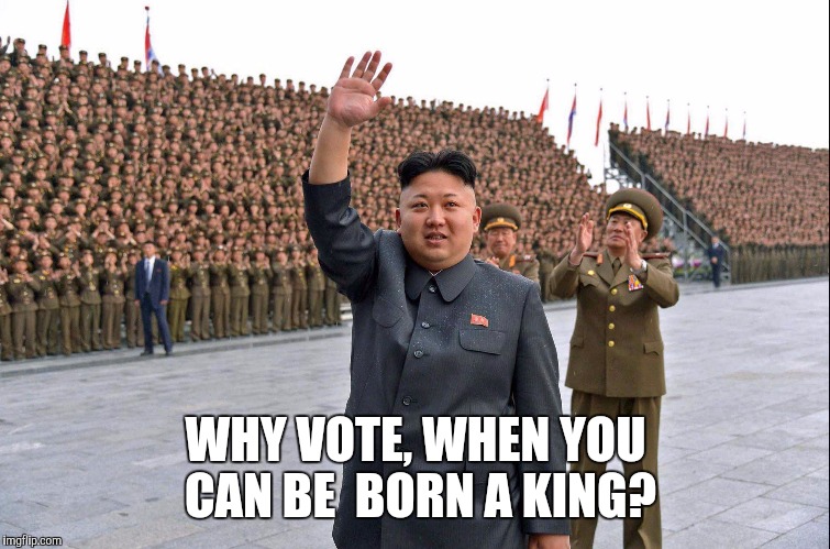 WHY VOTE, WHEN YOU CAN BE  BORN A KING? | made w/ Imgflip meme maker