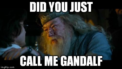Angry Dumbledore | DID YOU JUST; CALL ME GANDALF | image tagged in memes,angry dumbledore | made w/ Imgflip meme maker