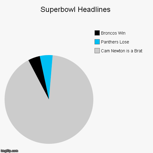 Notice the color scheme... | image tagged in funny,pie charts,panthers,broncos,football,superbowl | made w/ Imgflip chart maker