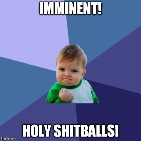 Success Kid Meme | IMMINENT! HOLY SHITBALLS! | image tagged in memes,success kid | made w/ Imgflip meme maker