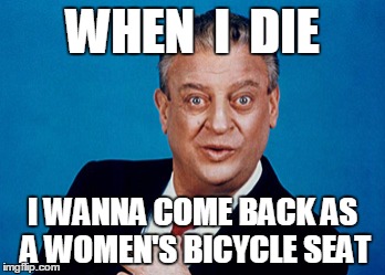 WHEN  I  DIE I WANNA COME BACK AS A WOMEN'S BICYCLE SEAT | image tagged in rodney | made w/ Imgflip meme maker