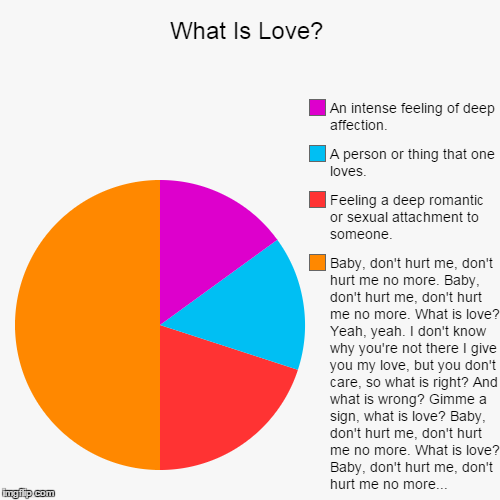 What Is Love? | image tagged in funny,pie charts,what is love,love | made w/ Imgflip chart maker