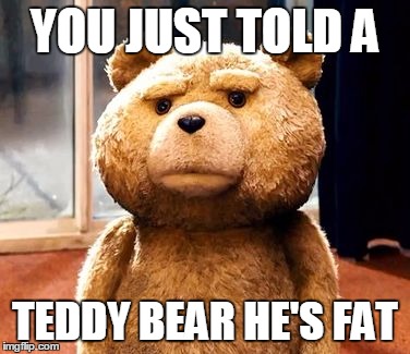 TED | YOU JUST TOLD A; TEDDY BEAR HE'S FAT | image tagged in memes,ted | made w/ Imgflip meme maker