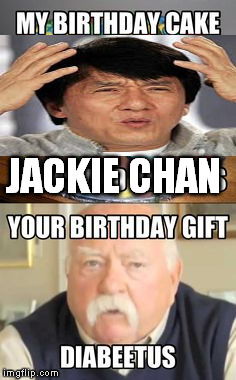 Diabeetus kitkat cake | JACKIE CHAN | image tagged in diabeetus kitkat cake | made w/ Imgflip meme maker