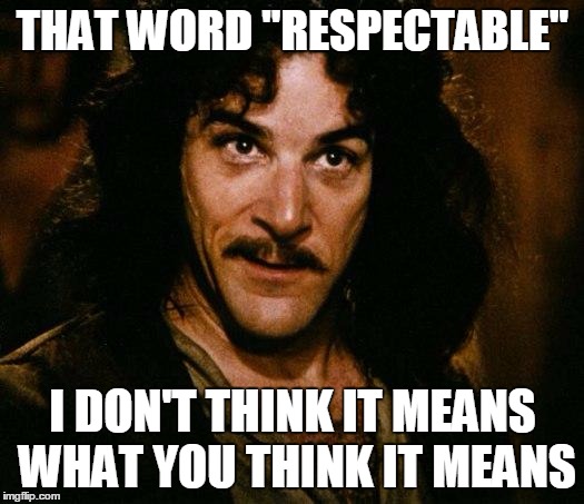 THAT WORD "RESPECTABLE" I DON'T THINK IT MEANS WHAT YOU THINK IT MEANS | made w/ Imgflip meme maker