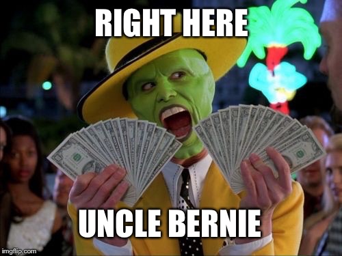 RIGHT HERE UNCLE BERNIE | made w/ Imgflip meme maker