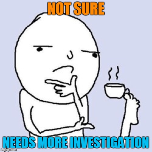 NOT SURE NEEDS MORE INVESTIGATION | made w/ Imgflip meme maker