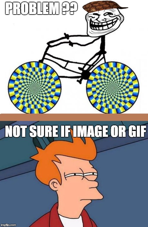 meme or gif ? |  PROBLEM ?? NOT SURE IF IMAGE OR GIF | image tagged in futurama fry,troll face | made w/ Imgflip meme maker