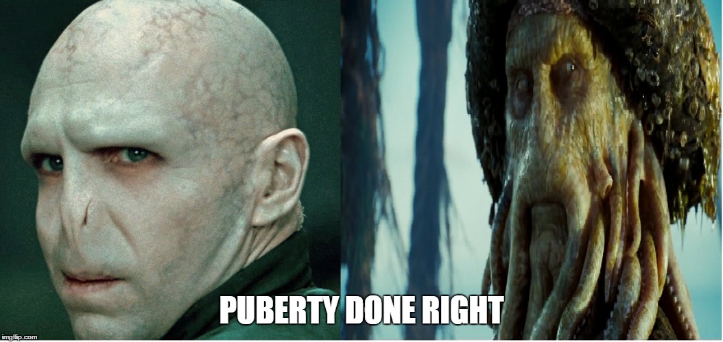 PUBERTY DONE RIGHT | image tagged in lord voldemort | made w/ Imgflip meme maker