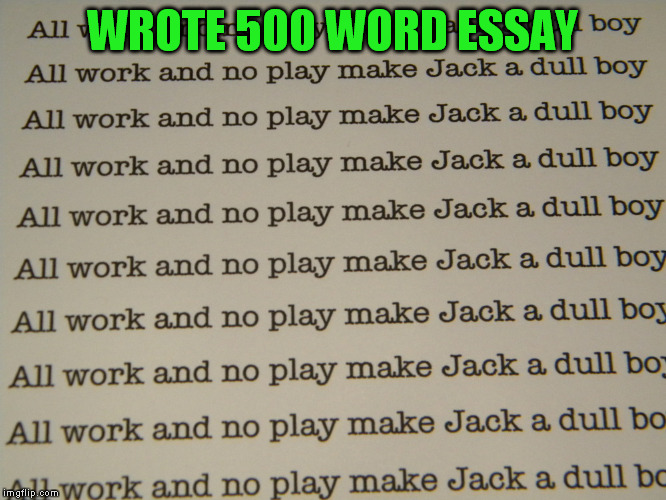 WROTE 500 WORD ESSAY | made w/ Imgflip meme maker