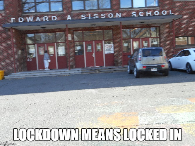 TIME TO RETHINK VOTING AT SCHOOLS | LOCKDOWN MEANS LOCKED IN | image tagged in vote,school | made w/ Imgflip meme maker