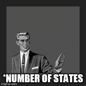 Kill Yourself Guy Meme | *NUMBER OF STATES | image tagged in memes,kill yourself guy | made w/ Imgflip meme maker