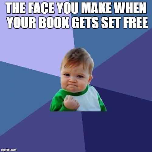 Success Kid Meme | THE FACE YOU MAKE WHEN YOUR BOOK GETS SET FREE | image tagged in memes,success kid | made w/ Imgflip meme maker