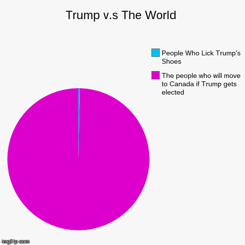 Trump v.s The World | image tagged in funny,pie charts,politics | made w/ Imgflip chart maker