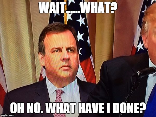 Chris Christie | WAIT......WHAT? OH NO. WHAT HAVE I DONE? | image tagged in chris christie | made w/ Imgflip meme maker