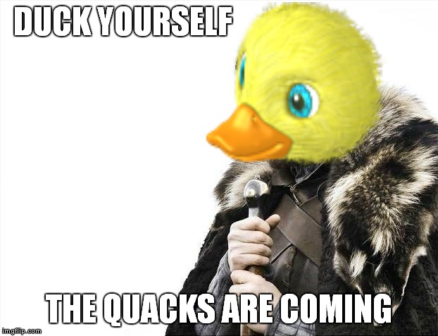 DUCK YOURSELF THE QUACKS ARE COMING | made w/ Imgflip meme maker