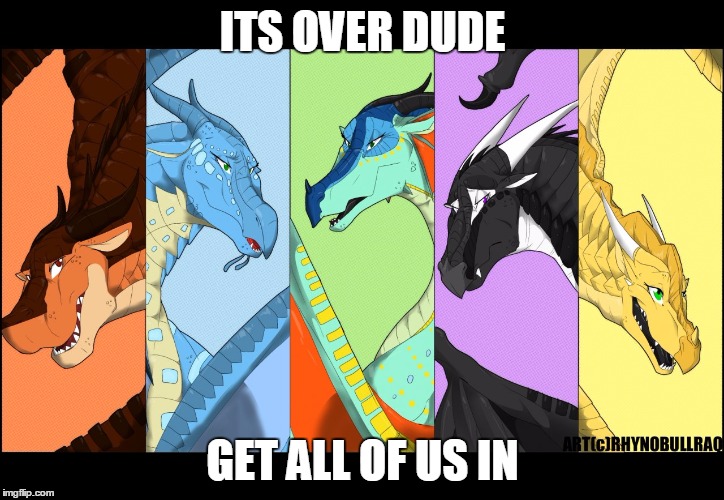 the dragonnettes of wof (please use five for best) | ITS OVER DUDE GET ALL OF US IN | image tagged in the dragonnettes of wof please use five for best | made w/ Imgflip meme maker