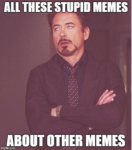 Face You Make Robert Downey Jr Meme | ALL THESE STUPID MEMES; ABOUT OTHER MEMES | image tagged in memes,face you make robert downey jr | made w/ Imgflip meme maker