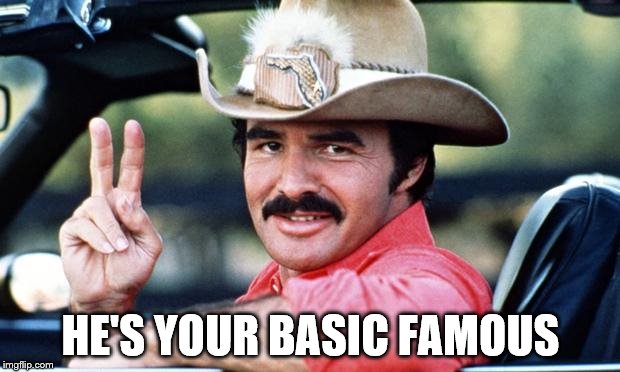 burt | HE'S YOUR BASIC FAMOUS | image tagged in burt | made w/ Imgflip meme maker