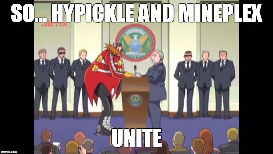 SO... HYPICKLE AND MINEPLEX; UNITE | image tagged in a bad deal | made w/ Imgflip meme maker