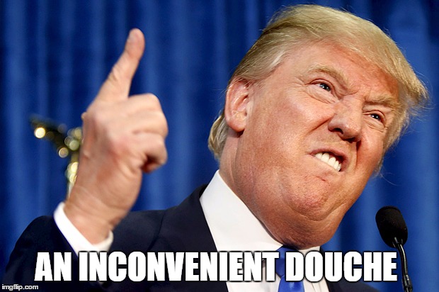 Donald Trump | AN INCONVENIENT DOUCHE | image tagged in donald trump | made w/ Imgflip meme maker