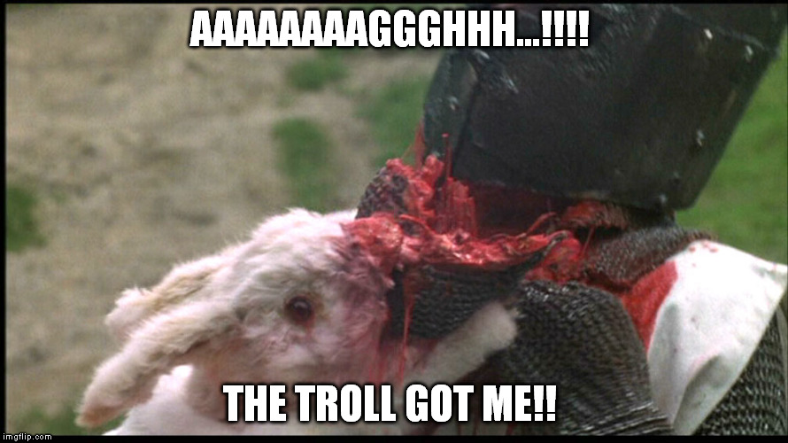 AAAAAAAAGGGHHH...!!!! THE TROLL GOT ME!! | made w/ Imgflip meme maker