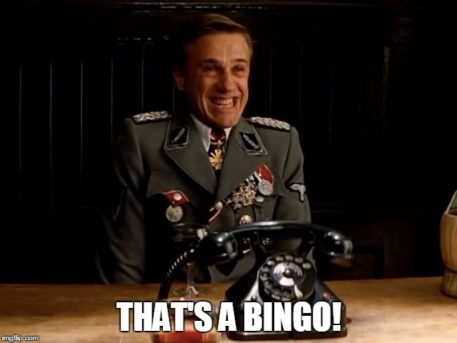 bingo | THAT'S A BINGO! | image tagged in bingo | made w/ Imgflip meme maker