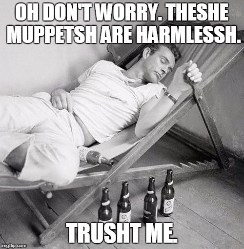 OH DON'T WORRY. THESHE MUPPETSH ARE HARMLESSH. TRUSHT ME. | made w/ Imgflip meme maker