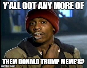 Y'all Got Any More Of That Meme | Y'ALL GOT ANY MORE OF; THEM DONALD TRUMP MEME'S? | image tagged in memes,yall got any more of | made w/ Imgflip meme maker