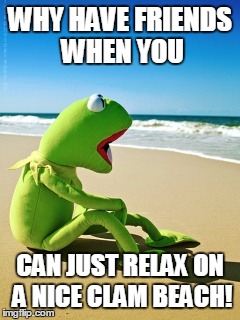 WHY HAVE FRIENDS WHEN YOU CAN JUST RELAX ON A NICE CLAM BEACH! | made w/ Imgflip meme maker