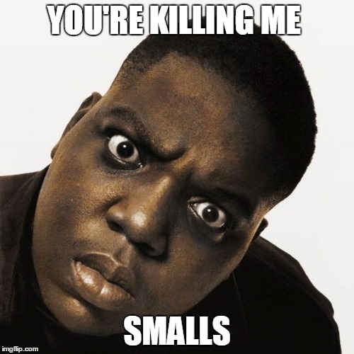 You're killing me smalls | YOU'RE KILLING ME; SMALLS | image tagged in rap,movie quotes | made w/ Imgflip meme maker