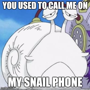 Den den mushi | YOU USED TO CALL ME ON; MY SNAIL PHONE | image tagged in den den mushi | made w/ Imgflip meme maker