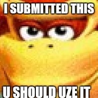 I SUBMITTED THIS; U SHOULD UZE IT | image tagged in dankey kang | made w/ Imgflip meme maker