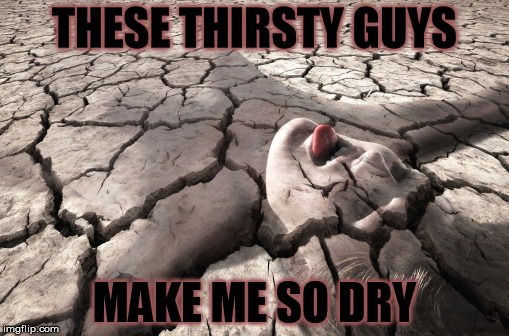 Thirsty guys | THESE THIRSTY GUYS; MAKE ME SO DRY | image tagged in thirsty | made w/ Imgflip meme maker