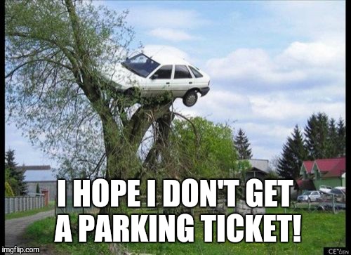 Secure Parking | I HOPE I DON'T GET A PARKING TICKET! | image tagged in memes,secure parking | made w/ Imgflip meme maker