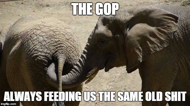 GOP Talking Points | THE GOP; ALWAYS FEEDING US THE SAME OLD SHIT | image tagged in republicans,gop,conservatives | made w/ Imgflip meme maker