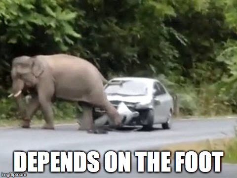 DEPENDS ON THE FOOT | made w/ Imgflip meme maker