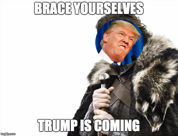 Brace Yourselves X is Coming Meme | BRACE YOURSELVES; TRUMP IS COMING | image tagged in memes,brace yourselves x is coming | made w/ Imgflip meme maker