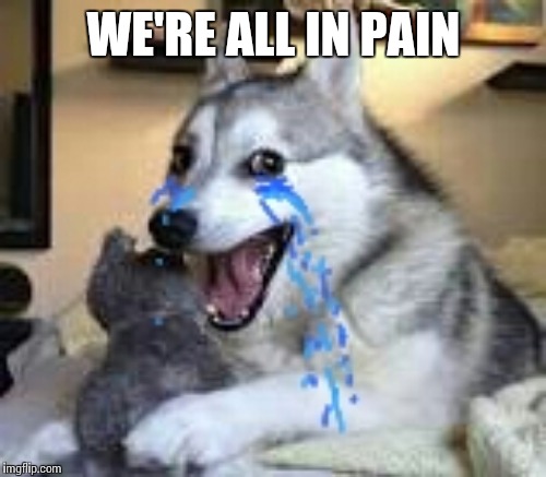 WE'RE ALL IN PAIN | made w/ Imgflip meme maker