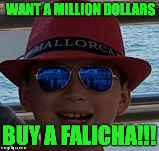 WANT A MILLION DOLLARS; BUY A FALICHA!!! | image tagged in im rich | made w/ Imgflip meme maker