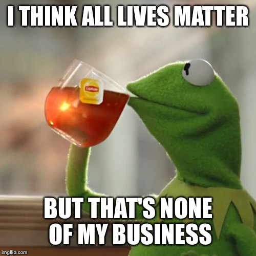 But That's None Of My Business Meme | I THINK ALL LIVES MATTER BUT THAT'S NONE OF MY BUSINESS | image tagged in memes,but thats none of my business,kermit the frog | made w/ Imgflip meme maker