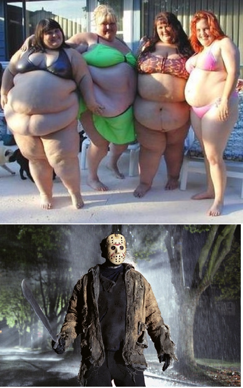 Jason vs Fat camp Blank Meme Template