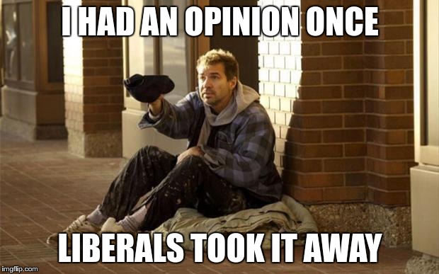 I HAD AN OPINION ONCE LIBERALS TOOK IT AWAY | made w/ Imgflip meme maker