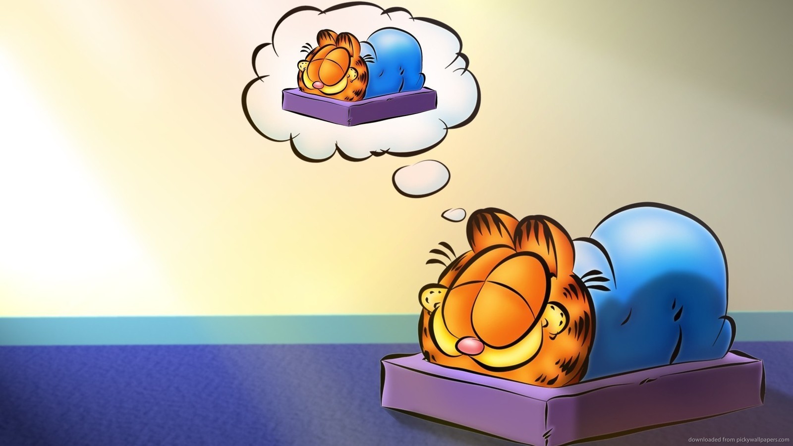 Garfield in bed Blank Meme Template
